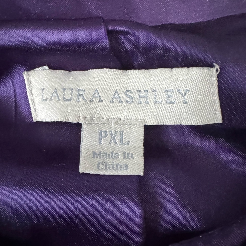 Laura Ashley Purple Quilted Zip Front Jacket Women’s PXL Geometric Lined Pockets - Picture 11 of 11
